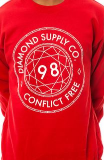 Diamond Supply Co. Sweatshirt Conflict Free Crewneck in Red