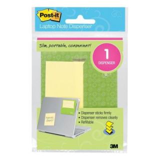 Post It Pink, Green, and Gray Laptop Pop up Notes Dispenser for 3 in. x 3 in. Notes, 48 Pack of 3 Pads LND 330 1PK