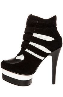 Elly Clay Platform Bleeker Sneaker in Black and White