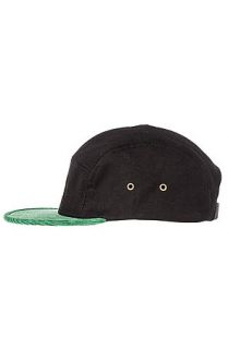 Obey Hat Halifax 5 Panel in Black and Green