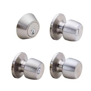 Defiant Stainless Steel Brandywine House Pack with 2 Entry, 2 Single Cylinder Deadbolts, 3 Privacy, 3 Passage Knobs HOUSEPACK 2