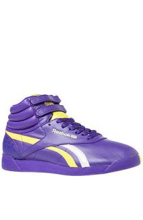 The Reebok Sneaker Hi Spiitz in Ultra Violet, Solar Green, and White