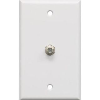 GE Single Coax Cable Wall Plate   White 40050