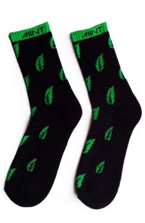 MINT Mint Varsity Socks Green Leaf Logo