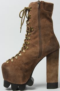 Jeffrey Campbell Boots Suede Lace Ups in Brown