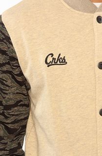 Crooks and Castles The Ranger Tiger Camo Stadium Jacket in Heather Oatmeal