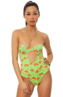 Tavik Swimwear Swimsuit The Pamela One Piece in Citrus Palm Green