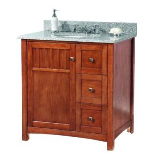 Foremost Knoxville 31 in. W x 22 in. D Vanity in Nutmeg with Granite Vanity Top in Rushmore Grey KNCARG3122D