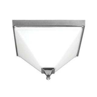 Sea Gull Lighting Denhelm 2 Light Chrome Ceiling Flush Mount with Inside White Painted Etched Glass 7550402 05