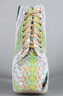 Jeffrey Campbell The Lita Shoe in Tan Pastel Multi Macrame