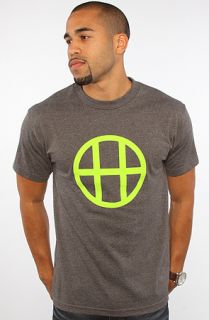 HUF The Circle H Tee in Charcoal Heather