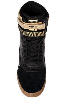 Puma Sneaker Sky Wedge in Black and Gold
