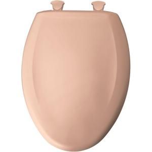 BEMIS Slow Close STA TITE Elongated Closed Front Toilet Seat in Peach Blossom 1200SLOWT 283