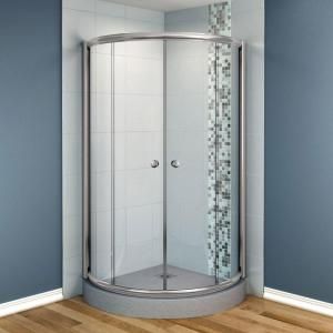 MAAX Tully 36 in. x 36 in. x 70 in. Frameless Corner Central Shower Door in Clear Glass and Nickel Finish 137596 900 105 000