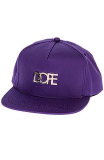 DOPE Snapback Gold Metal Logo in Purple