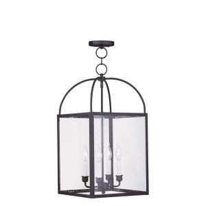 Filament Design 4 Light 23 in. Black Chain Hang with Clear Glass Shade CLI MEN4042 04