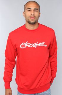 Crooks and Castles The Slasher Crewneck Sweatshirt in True Red