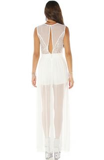 MKL Collective Dress The Peekabo Maxi Dress in Off White