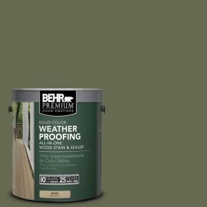 BEHR Premium 1 gal. #SC 138 Sagebrush Green Solid Color Weatherproofing All In One Wood Stain and Sealer 501301