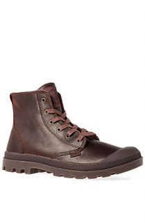 Palladium Boot Pampa Hi Leather Boot in Russet & Dark Gum Brown