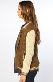 Lifetime Collective The Varsity Sweater Cardigan in Capers