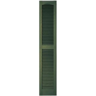 Builders Edge 12 in. x 64 in. Louvered Vinyl Exterior Shutters Pair in #283 Moss 010120064283