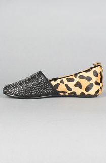 House of Harlow 1960 The Kye Flat in Leopard and Black Stud
