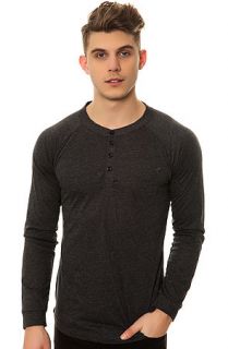ARSNL The Harris Pocket Raglan Henley in Charcoal Heather and Heather Grey