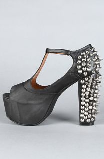Jeffrey Campbell The Spike Foxy Shoe in Black and Silver