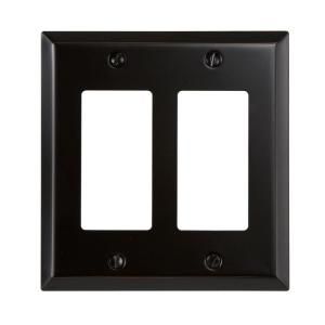 Amerelle Steel 2 Decorator Wall Plate   Aged Bronze DISCONTINUED 163RRDB