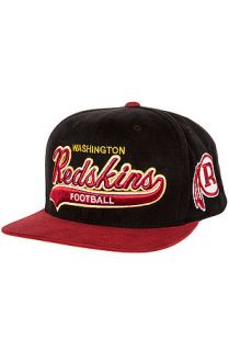 Mitchell & Ness Hat Washington Redskins Throwback Tailsweeper Brushed Twill Snapback in Black & Red