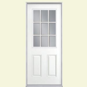 Masonite 9 Lite Painted Steel Entry Door with No Brickmold 26813