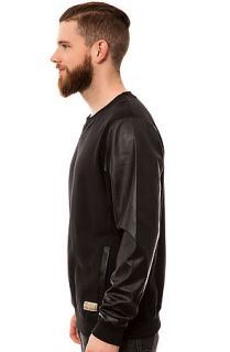Entree Sweatshirt Mikkusu Leather Sleeve in Black