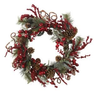 Nearly Natural 24 in. Assorted Berry Wreath 4838