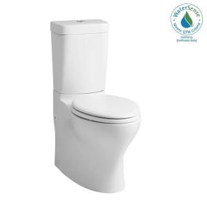 KOHLER Persuade 2 Piece High Efficiency Dual Flush Elongated Toilet in Honed White DISCONTINUED 3753 HW1