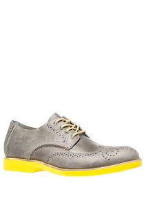 Sperry Top Sider Shoe Boat Oxford Wingtip in Grey & Citron