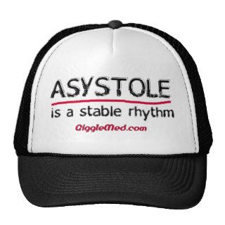 Asystole Medical Humor Trucker Hats