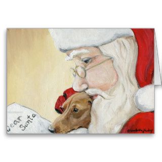 "Dachshund Request for Santa" Art Christmas Card