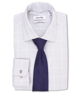 Calvin Klein Regular Fit L/S Wide Check Dress Shirt Mens Long Sleeve Button Up (Beige)