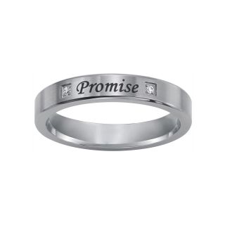 BEST VALUE Promise Sterling Silver Ring w/ Diamond Accents, White
