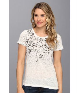 TWO by Vince Camuto Sunbleached Leopard Jersey Tee Womens Short Sleeve Pullover (Bone)