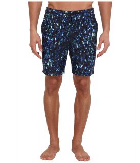 Paul Smith Abstract Long Slim Swim Short Mens Swimwear (Blue)