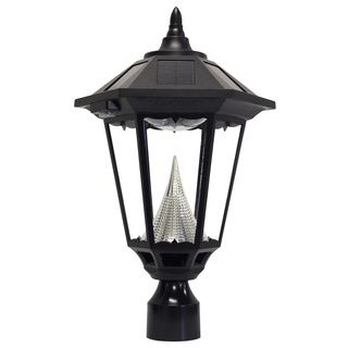 Gama Sonic Gs 99f Windsor Solar Light With 11 Bright white Leds, 3 inch Fitter For Post Mount, Black Finish