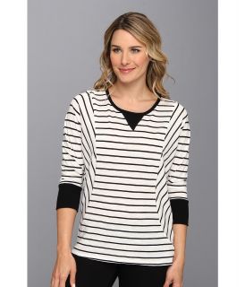 TWO by Vince Camuto L/S Pinpoint Stripe Dolman Top Womens Sweatshirt (Bone)