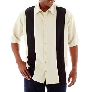 The Havanera Co. Short Sleeve Woven Shirt Big and Tall, Silver, Mens
