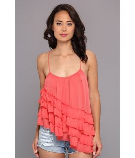 Free People Solid Flutter By Top Womens Sleeveless (Red)