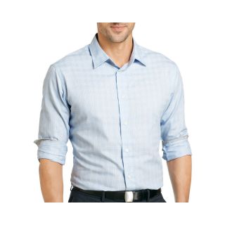 Van Heusen Long Sleeve Button Front Shirt, Blue, Mens
