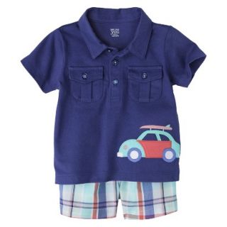 Just One YouMade by Carters Boys 2 Piece Polo and Short Set   Navy/Green 12 M