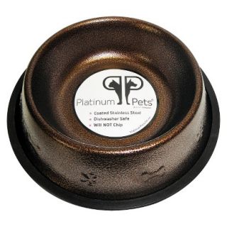 Platinum Pets Stainless Steel Embossed Non Tip Dog Bowl   Copper Vein (4 Cup)