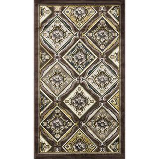 Madison Light Brown/ Teal Rug (23 X 39)